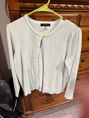 Cable & Gauge Light Mint Button-Front Cardigan